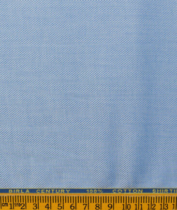Birla Century Men's Cotton Structured 2.25 Meter Unstitched Shirting Fabric (Blue)