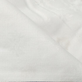 Donzito Men's Premium Cotton Self Design 2.25 Meter Unstitched Shirting Fabric (White & Brown)