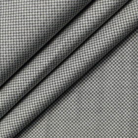J.Hampstead Men's Giza Cotton Structured 2.25 Meter Unstitched Shirting Fabric (Grey)