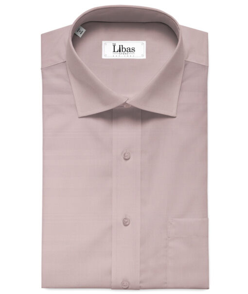 Luthai Men's Supima Cotton Striped 2.25 Meter Unstitched Shirting Fabric (Pink)