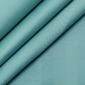 Luthai Men's Supima Cotton Self Design 2.25 Meter Unstitched Shirting Fabric (Teal Green)