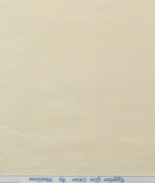 Monti Vora Men's Giza Cotton Structured 2.25 Meter Unstitched Shirting Fabric (Beige)
