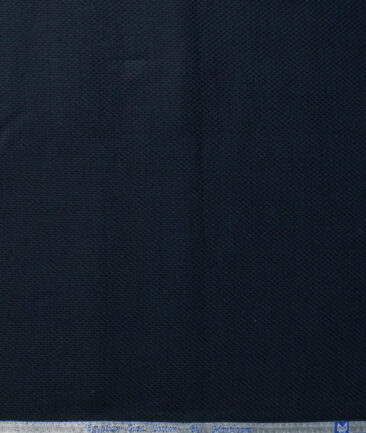 Monti Vora Men's Giza Cotton Structured 2.25 Meter Unstitched Shirting Fabric (Dark Blue)