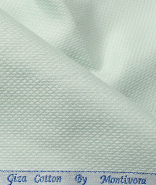 Monti Vora Men's Giza Cotton Structured 2.25 Meter Unstitched Shirting Fabric (Pistachious Green)