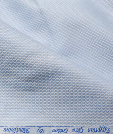 Monti Vora Men's Giza Cotton Structured 2.25 Meter Unstitched Shirting Fabric (Light Blue)