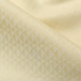 Monti Vora Men's Giza Cotton Structured 2.25 Meter Unstitched Shirting Fabric (Yellow)