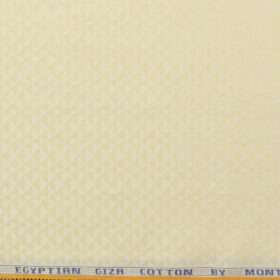 Monti Vora Men's Giza Cotton Structured 2.25 Meter Unstitched Shirting Fabric (Yellow)
