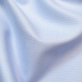 Cadini Men's Giza Cotton Structured Unstitched Shirting Fabric (Sky Blue)