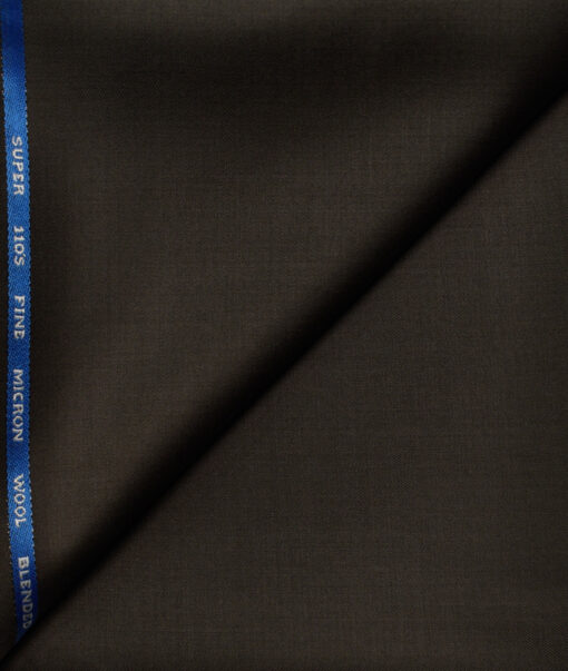 J.Hampstead Men's Wool Solids Super 100's1.30 Meter Unstitched Trouser Fabric (Brown)