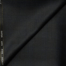 J.Hampstead Men's Wool Checks Super 120's1.30 Meter Unstitched Trouser Fabric (Grey)