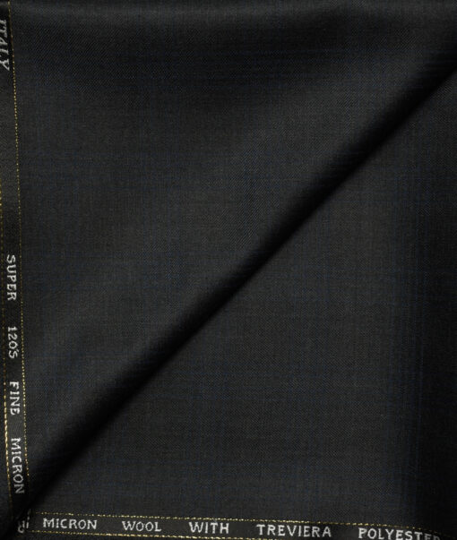 J.Hampstead Men's Wool Checks Super 120's1.30 Meter Unstitched Trouser Fabric (Grey)