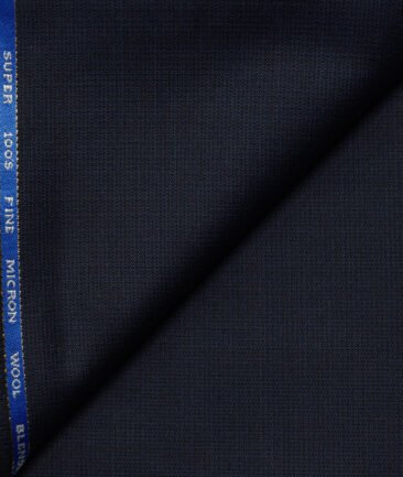 J.Hampstead Men's Wool Structured Super 100's1.30 Meter Unstitched Trouser Fabric (Royal Blue)