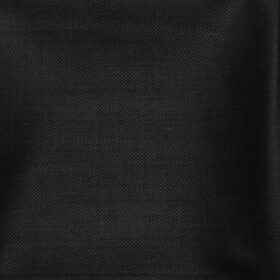 J.Hampstead Men's Wool Structured Super 100's1.30 Meter Unstitched Trouser Fabric (Black)