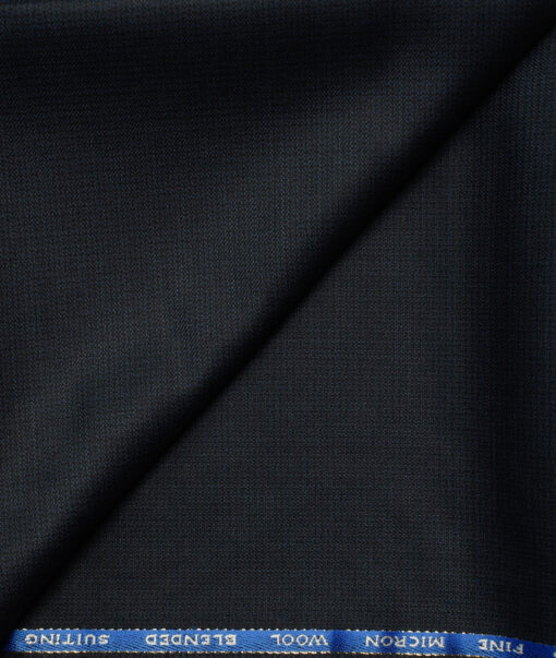 J.Hampstead Men's Wool Structured Super 100's1.30 Meter Unstitched Trouser Fabric (Dark Blue)