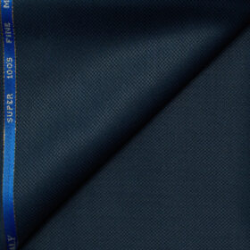 J.Hampstead Men's Wool Structured Super 100's1.30 Meter Unstitched Trouser Fabric (Royal Blue)