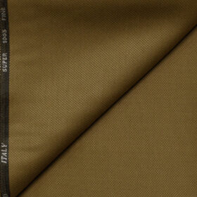 J.Hampstead Men's Wool Structured Super 100's1.30 Meter Unstitched Trouser Fabric (Khakhi)