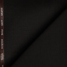 J.Hampstead Men's Wool Structured Super 120's1.30 Meter Unstitched Trouser Fabric (Black)