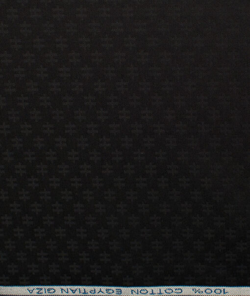 Raymond Men's Giza Cotton Self Design Unstitched Shirting Fabric (Black)