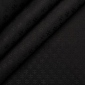 Raymond Men's Giza Cotton Self Design Unstitched Shirting Fabric (Black)