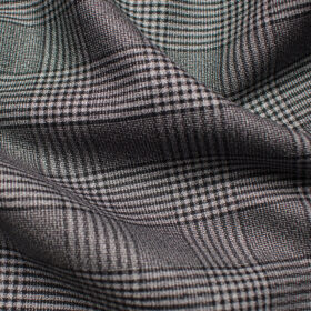 Raymond Men's Giza Cotton Checks Unstitched Shirting Fabric (Grey)