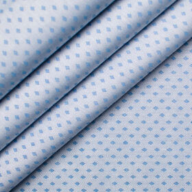 Raymond Men's Premium Cotton Self Design Unstitched Shirting Fabric (Sky Blue)