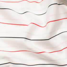 Raymond Men's Premium Cotton Striped Unstitched Shirting Fabric (White)