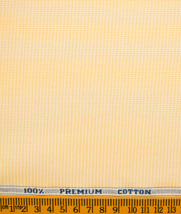 Raymond Men's Premium Cotton Structured Unstitched Shirting Fabric (Yellow)
