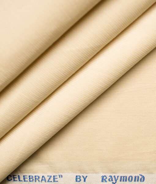Raymond Men's Premium Cotton Striped Unstitched Shirting Fabric (Beige)