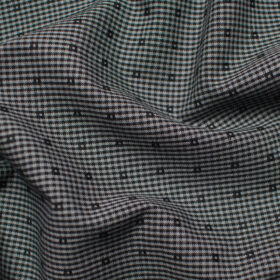 Raymond Men's Premium Cotton Checks Unstitched Shirting Fabric (Grey)
