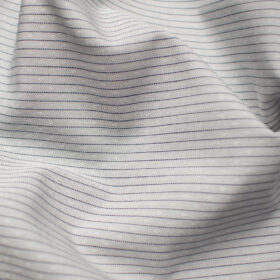 Raymond Men's Premium Cotton Striped Unstitched Shirting Fabric (Light Grey)