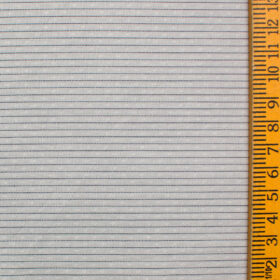 Raymond Men's Premium Cotton Striped Unstitched Shirting Fabric (Light Grey)