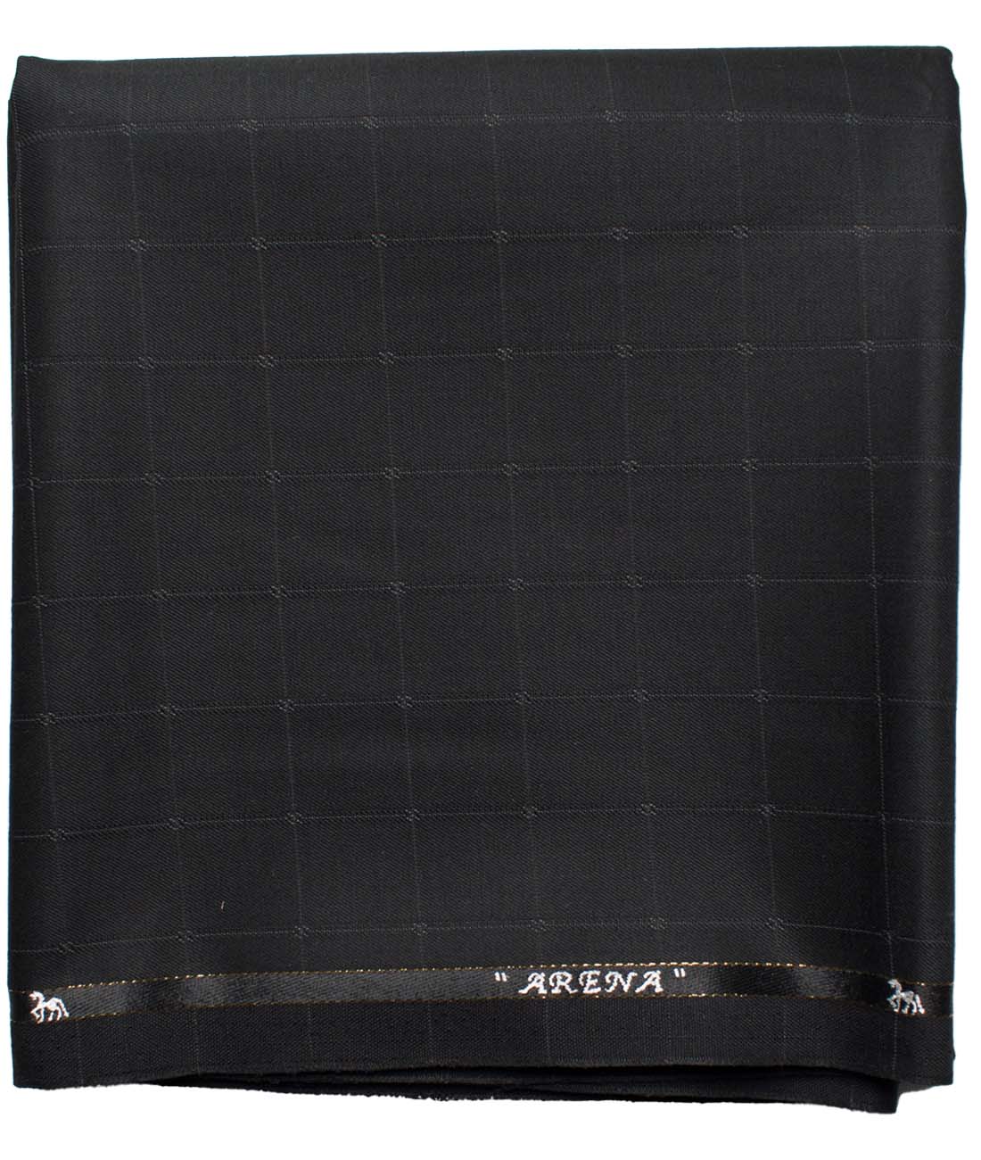 Cadini Men's Wool Checks Super 90's Unstitched Trouser Fabric (Black)