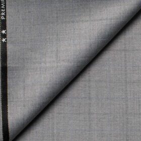 Cadini Men's  Wool Checks Super 90's 1.30 Meter Unstitched Trouser Fabric (Light Grey)