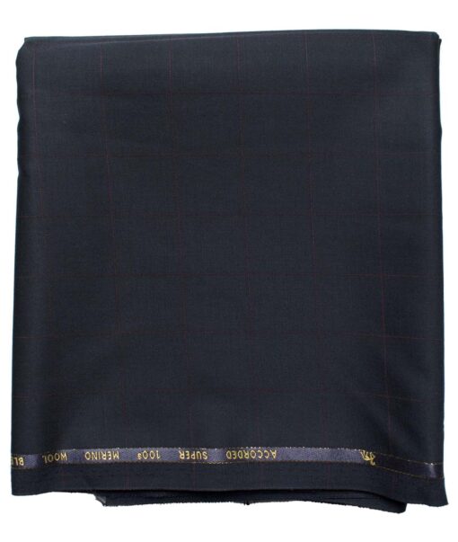 Cadini Men's Wool Checks Super 100's Unstitched Trouser Fabric (Dark ...