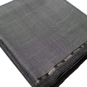 Cadini Men's  Wool Checks Super 100's 1.30 Meter Unstitched Trouser Fabric (Grey)