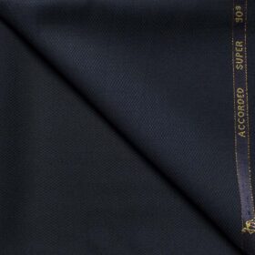Cadini Men's  Wool Structured Super 90's 1.30 Meter Unstitched Trouser Fabric (Dark Blue)