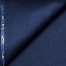 Cadini Men's  Wool Solids Super 90's 1.30 Meter Unstitched Trouser Fabric (Royal Blue)