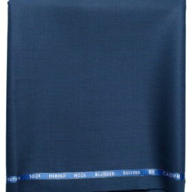 Cadini Men's  Wool Striped Super 100's 1.30 Meter Unstitched Trouser Fabric (Royal Blue)