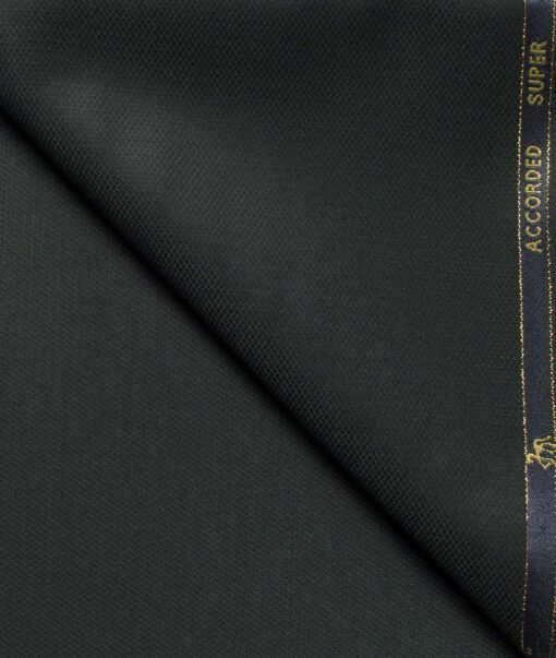 Cadini Men's  Wool Structured Super 90's 1.30 Meter Unstitched Trouser Fabric (Dark Green)