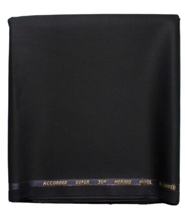 Cadini Men's  Wool Structured Super 90's 1.30 Meter Unstitched Trouser Fabric (Black)