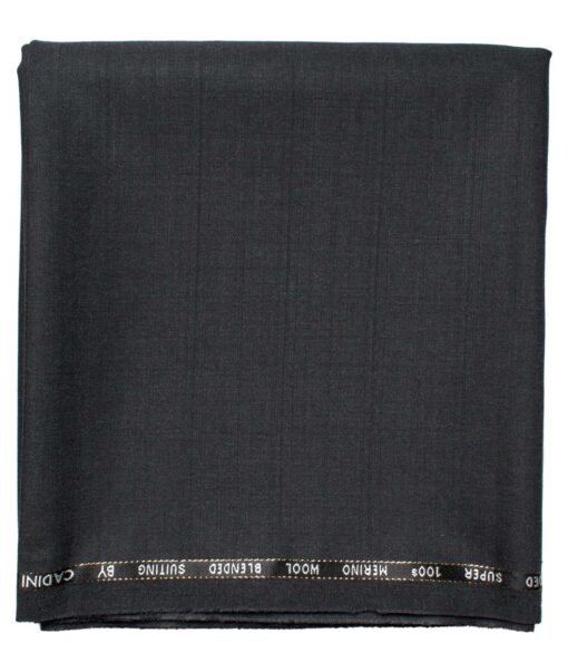 Cadini Men's  Wool Self Design Super 100's 1.30 Meter Unstitched Trouser Fabric (Dark Worsted Grey)