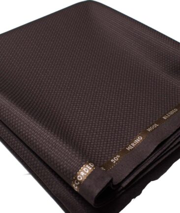 Cadini Men's  Wool Structured Super 90's 1.30 Meter Unstitched Trouser Fabric (Wine)