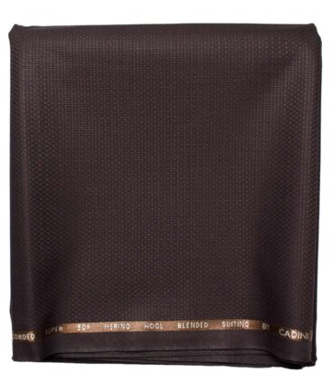 Cadini Men's  Wool Structured Super 90's 1.30 Meter Unstitched Trouser Fabric (Wine)