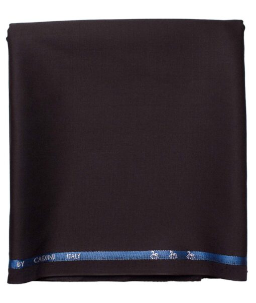 Cadini Men's  Wool Solids Super 120's 1.30 Meter Unstitched Trouser Fabric (Dark Wine)