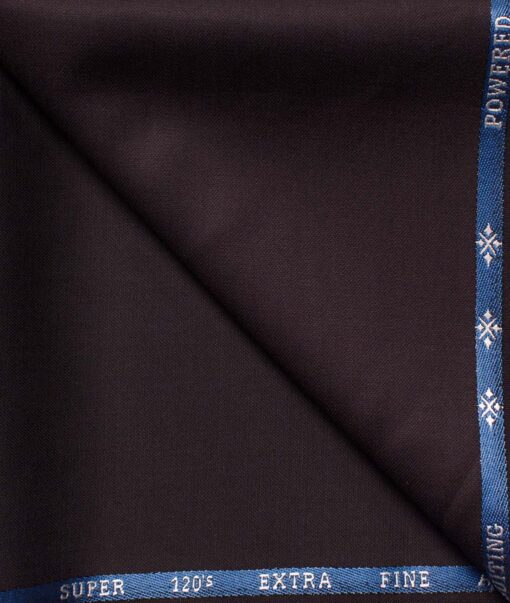 Cadini Men's  Wool Solids Super 120's 1.30 Meter Unstitched Trouser Fabric (Dark Wine)