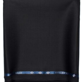 Cadini Men's  Wool Solids Super 120's 1.30 Meter Unstitched Trouser Fabric (Black)