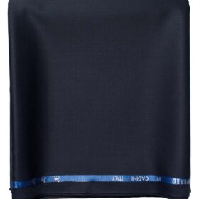 Cadini Men's  Wool Solids Super 120's 1.30 Meter Unstitched Trouser Fabric (Dark Blue)
