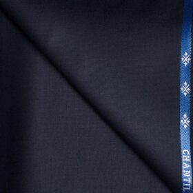 Cadini Men's  Wool Solids Super 120's 1.30 Meter Unstitched Trouser Fabric (Dark Blue)