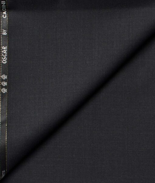 Cadini Men's  Wool Self Design Super 140's 1.30 Meter Unstitched Trouser Fabric (Dark Worsted Grey)