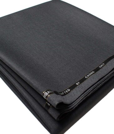 Cadini Men's  Wool Structured Super 120's 1.30 Meter Unstitched Trouser Fabric (Dark Grey)